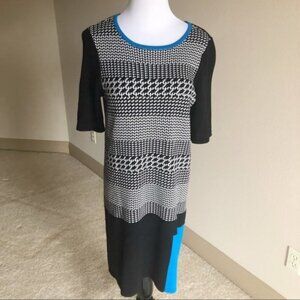 Tibi Black white blue sweater maternity dress
